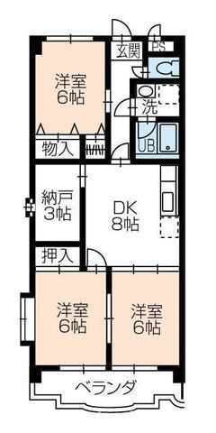 杉浦マンション(3SDK/2階)の間取り写真