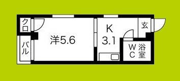 FDS内代(1DK/4階)の間取り写真