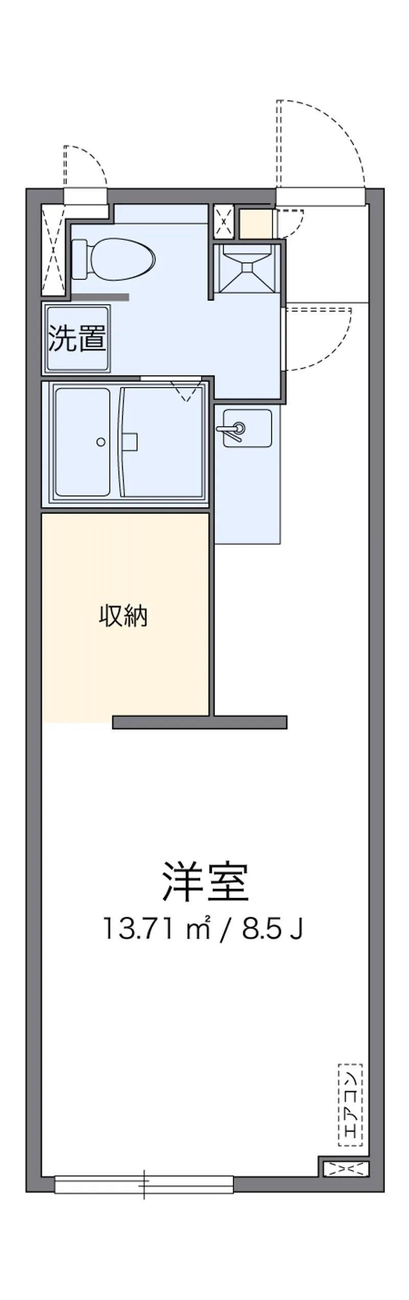 アルクソレイユ(1K/1階)の間取り写真