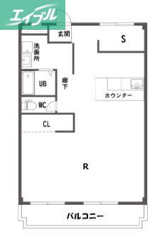 ニューマリッチかわぐちB(ワンルーム/2階)の間取り写真