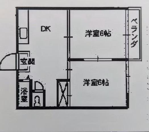メゾンシーサイド(2DK/1階)の間取り写真
