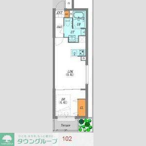 ルオーレ池上(1LDK/1階)の間取り写真