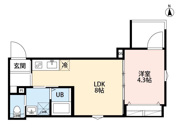 THE CULLINAN EST(1LDK/1階)の間取り写真