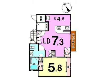 2MIN.MAGOME(1LDK/1階)の間取り写真