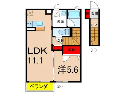 グランコート(1LDK/2階)の間取り写真
