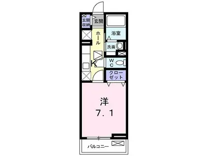 AZUR PALACIO(1K/1階)の間取り写真