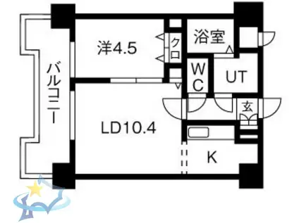 UURコート札幌北三条(1LDK/5階)の間取り写真