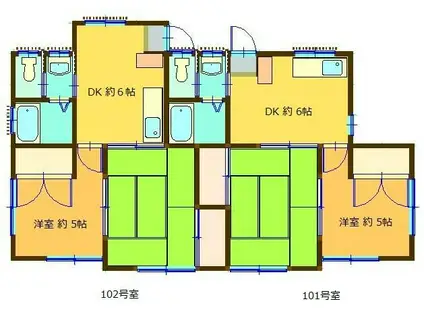 サンヒルズ武蔵浦和(2DK/1階)の間取り写真