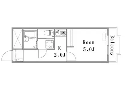 ハウル黒髪(1K/3階)の間取り写真