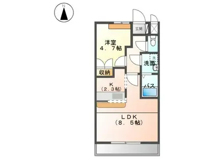 グランドール鹿嶋(1LDK/2階)の間取り写真
