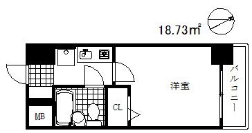 エスリード神戸(1K/4階)の間取り写真