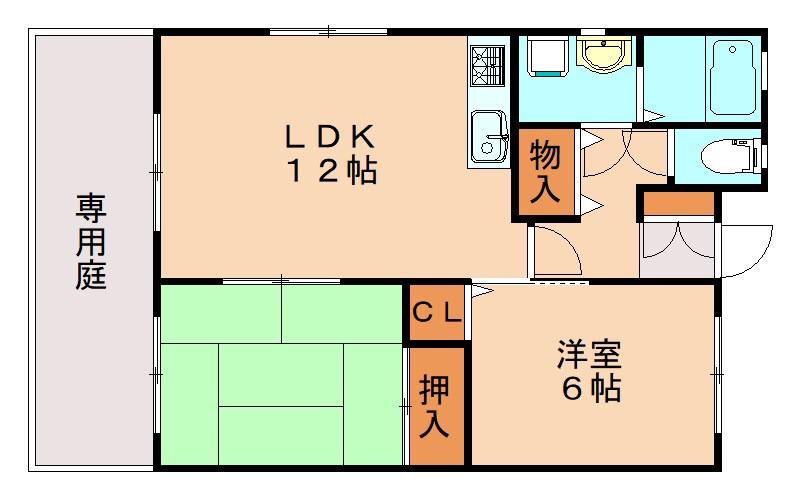 ケイハイツIII(2LDK/2階)の間取り写真