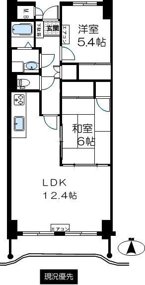 オリベハイツ望月(2LDK/3階)の間取り写真