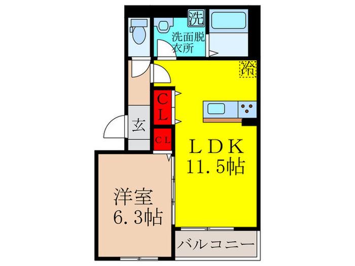 SABIO LA PACE(1LDK/3階)の間取り写真