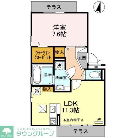 シュピナート(1LDK/1階)の間取り写真