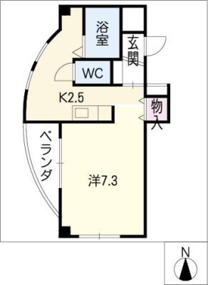 マンションアベニュー(1K/2階)の間取り写真