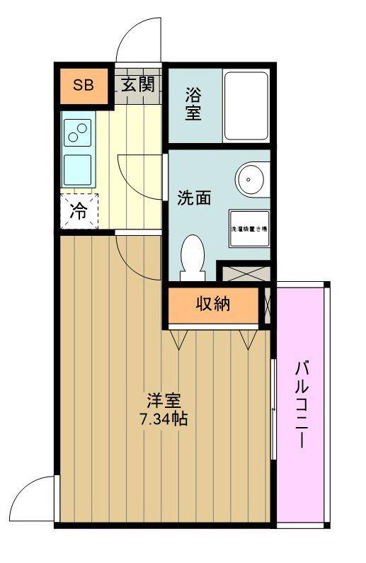 Nプラス八王子(1K/1階)の間取り写真
