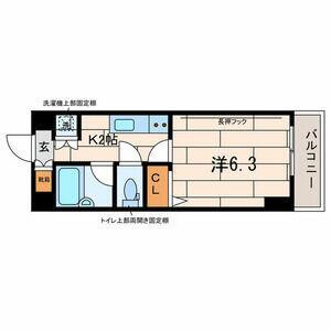EXCELLIA馬込(1K/2階)の間取り写真