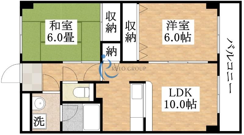 エトワール喜連(2LDK/4階)の間取り写真