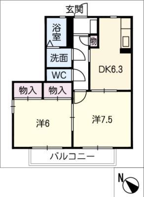 KIMI.HOUSE(2DK/2階)の間取り写真