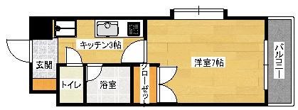 第2キャピタル祇園(1K/5階)の間取り写真