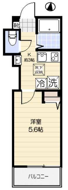 ベレッツァ中板橋(1K/1階)の間取り写真