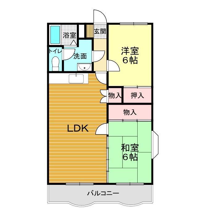 サートホ・サンク(2LDK/2階)の間取り写真