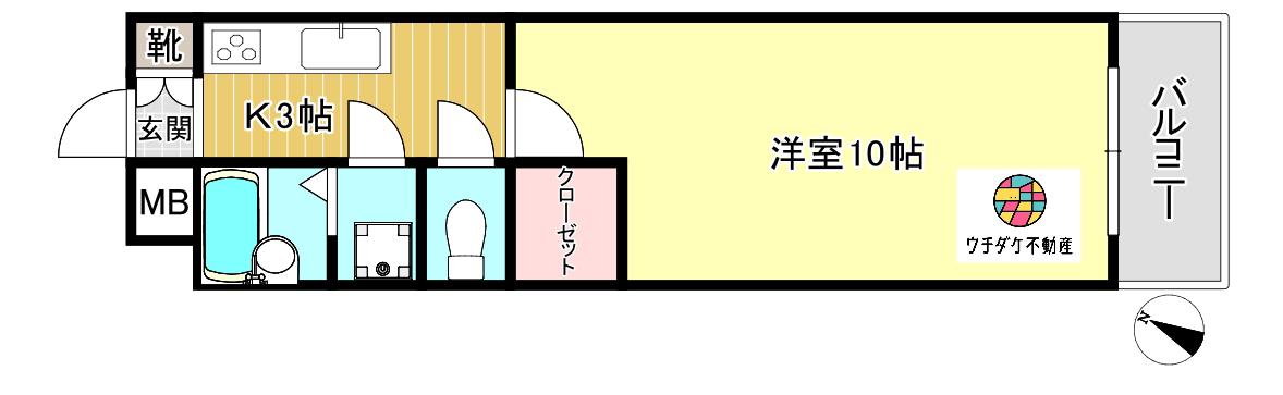 エクセルBLD(1K/4階)の間取り写真