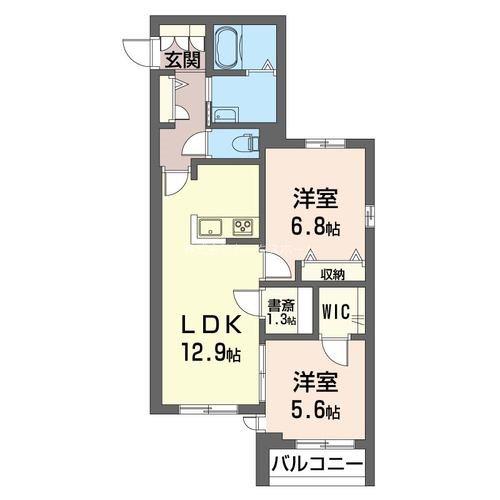 ソレアンジュ(2LDK/1階)の間取り写真