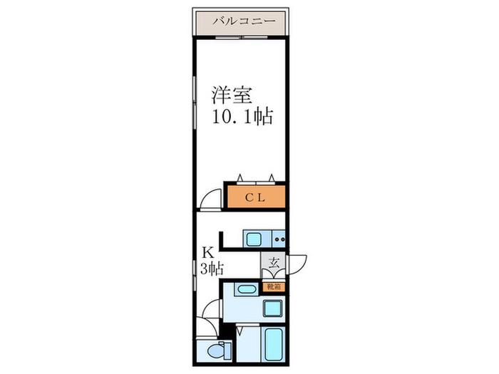 ブリランテ紫野(1K/3階)の間取り写真