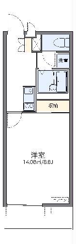 レオネクストカサミラ(1K/1階)の間取り写真