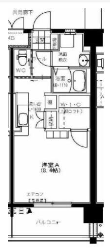 サンライズコート(ワンルーム/9階)の間取り写真