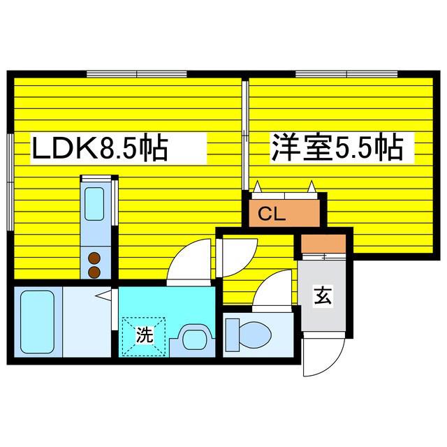 FS39(1LDK/2階)の間取り写真