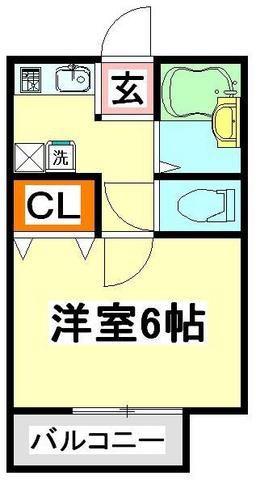 ソレアードパルク(1K/2階)の間取り写真