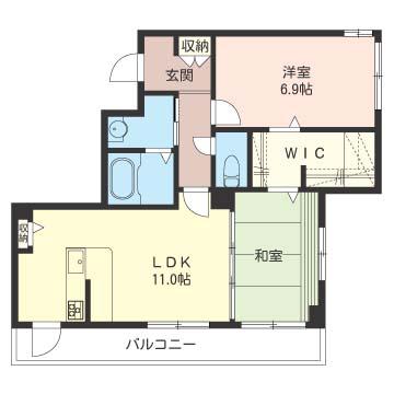 SHM メゾン・ブランシェ II(2LDK/2階)の間取り写真