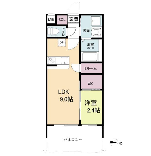 セレニテ天六リアン(1LDK/9階)の間取り写真