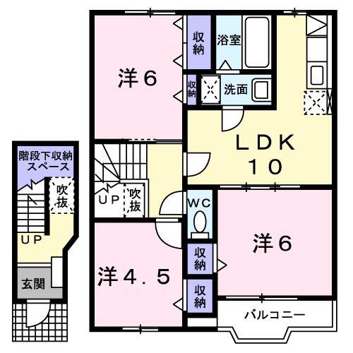 カンタービレII(3LDK/2階)の間取り写真