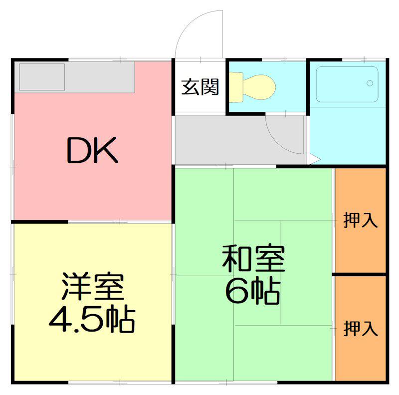 ハイツ707(2K/2階)の間取り写真