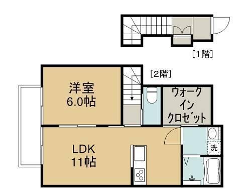 SHINY VILLA川南(1LDK/2階)の間取り写真
