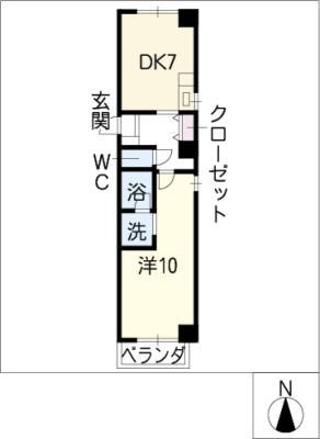 LE・DOME(1DK/4階)の間取り写真