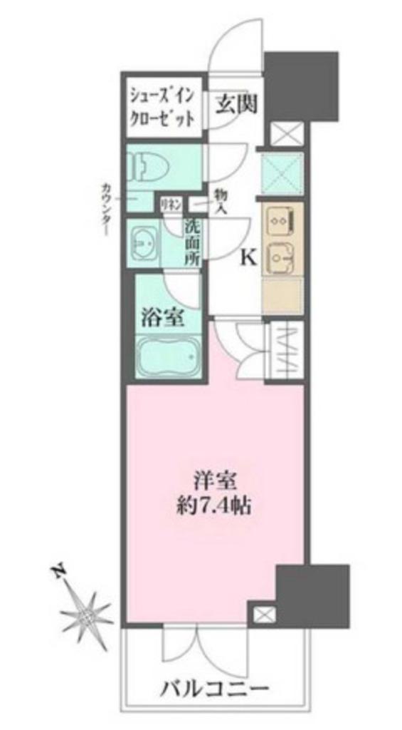 ルフォンプログレ四谷(1K/8階)の間取り写真