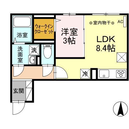ヴィクトワール(1LDK/1階)の間取り写真