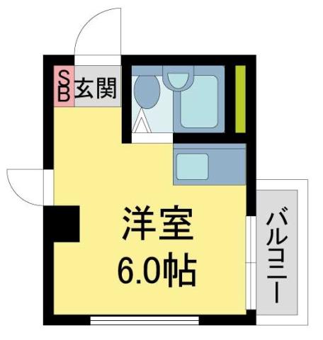 サンパレス21ベルデ1(ワンルーム/3階)の間取り写真