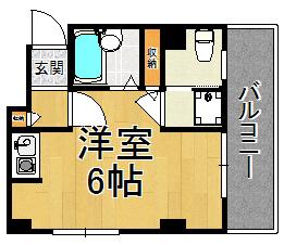 ルミエール逆瀬(ワンルーム/3階)の間取り写真