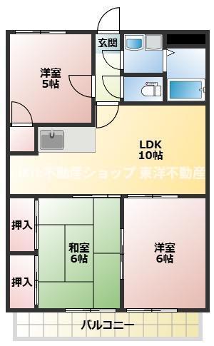 ヴェルジェ・ボヌール(3LDK/2階)の間取り写真