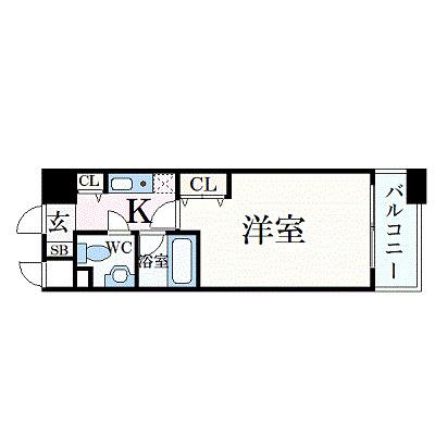アヴァンセクール京橋南(1K/6階)の間取り写真