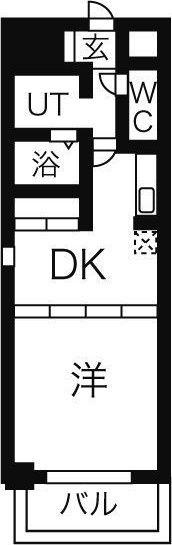 AMENITY大井手(1DK/1階)の間取り写真