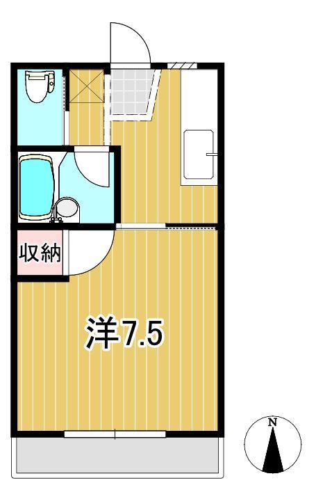 天神荘(1K/2階)の間取り写真
