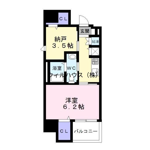 ディアコート宿屋町(2K/10階)の間取り写真