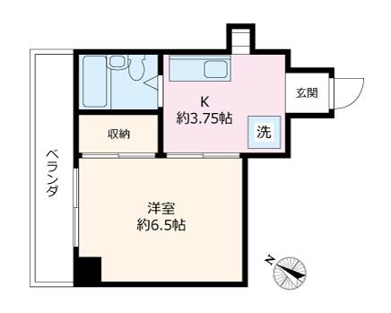 KOB8(1K/3階)の間取り写真